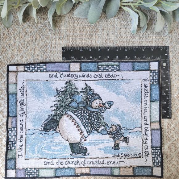 Set of 8 winter placemats | Vintage Mohawk Home | "Sounds of Bells" - Picture 5 of 6